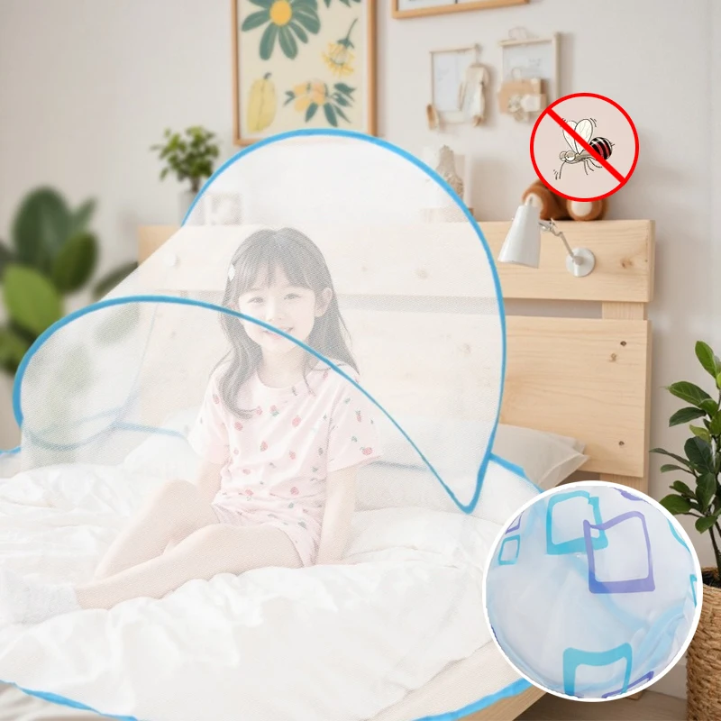 

Portable Mosquito Net Head Cover Lightweight Foldable One Touch Tent Hooded Face Protection No Installation for Travel Home Use