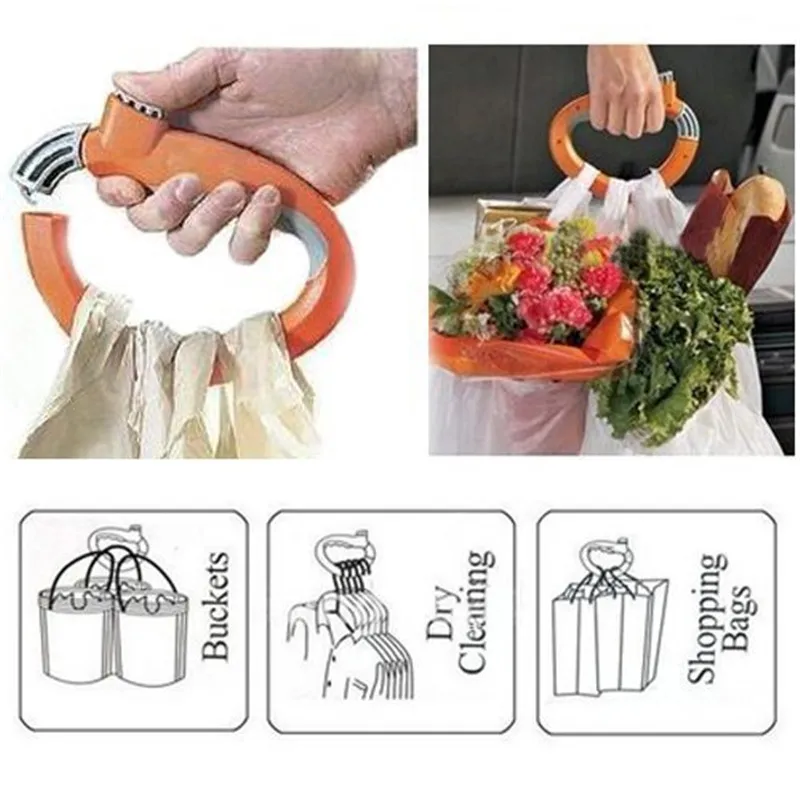 Kinesiology D Shaped Bag Grip Grocery Bag Holder Handle Bag Carry Handle Handy Labor-saving Bag Gadget Vegetable Extractor