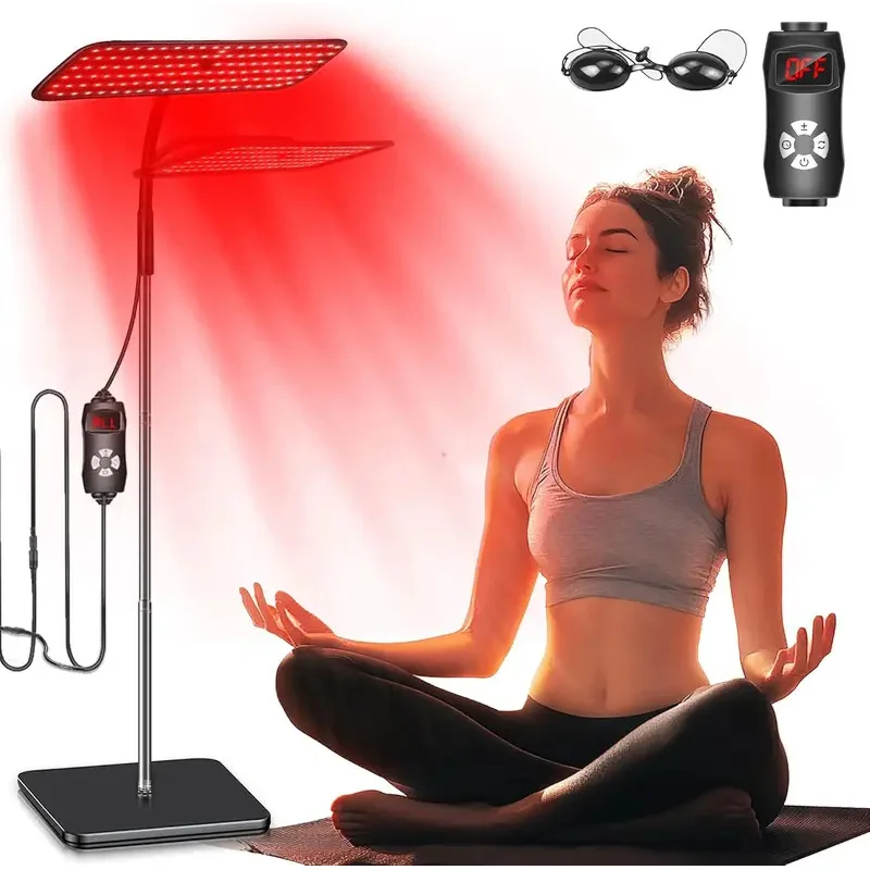 660nm 850nm LED لوحة العلاج بالضوء الأحمر مع حامل بالقرب من أجهزة مصباح العلاج بالأشعة تحت الحمراء لتخفيف آلام الجسم والعناية بالبشرة