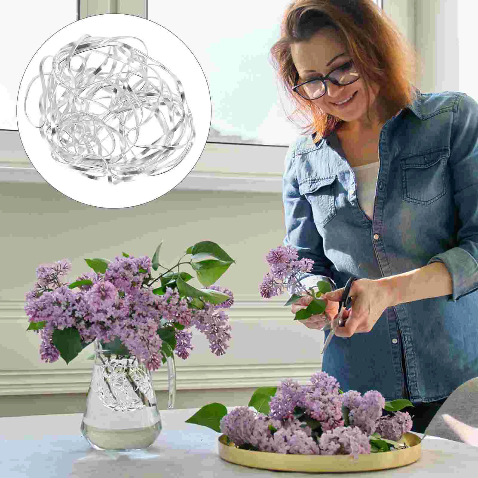 Fixed Grid for Flower Arrangement Fixer Fixor Artificial Plants Deformable Aluminum Alloy Table Decor Arranging Mesh Ball