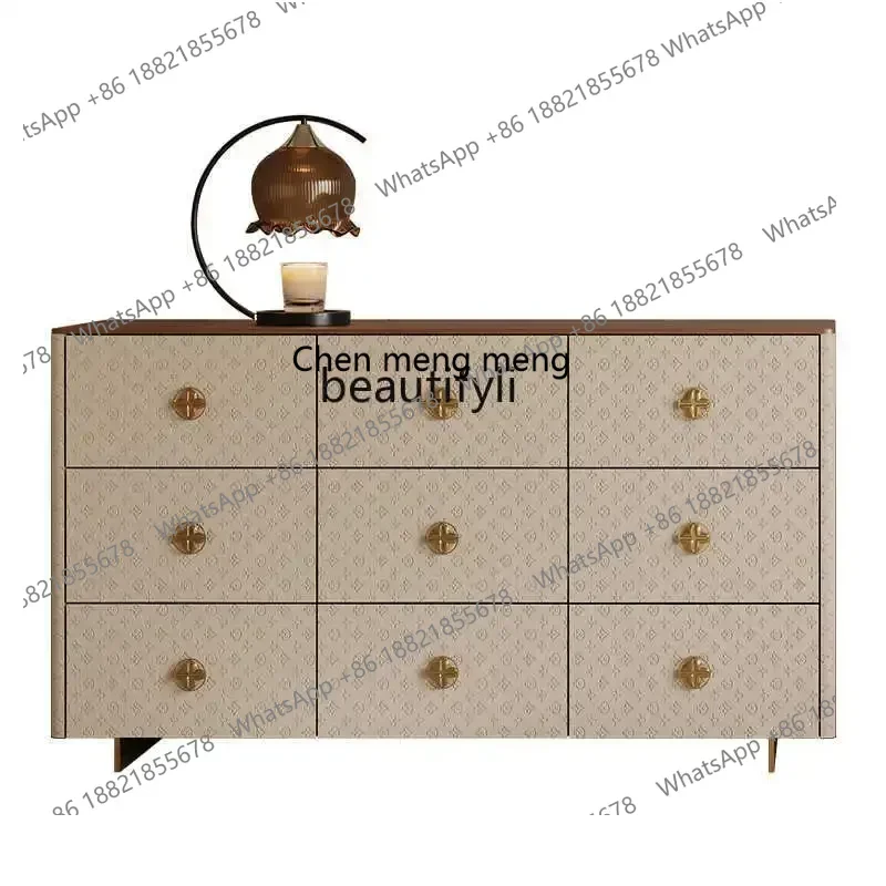 SS ss7486 Retro embossed Chinese solid wood chest, model room, bedroom storage cabinet, entrance entrance, dining side cabinet