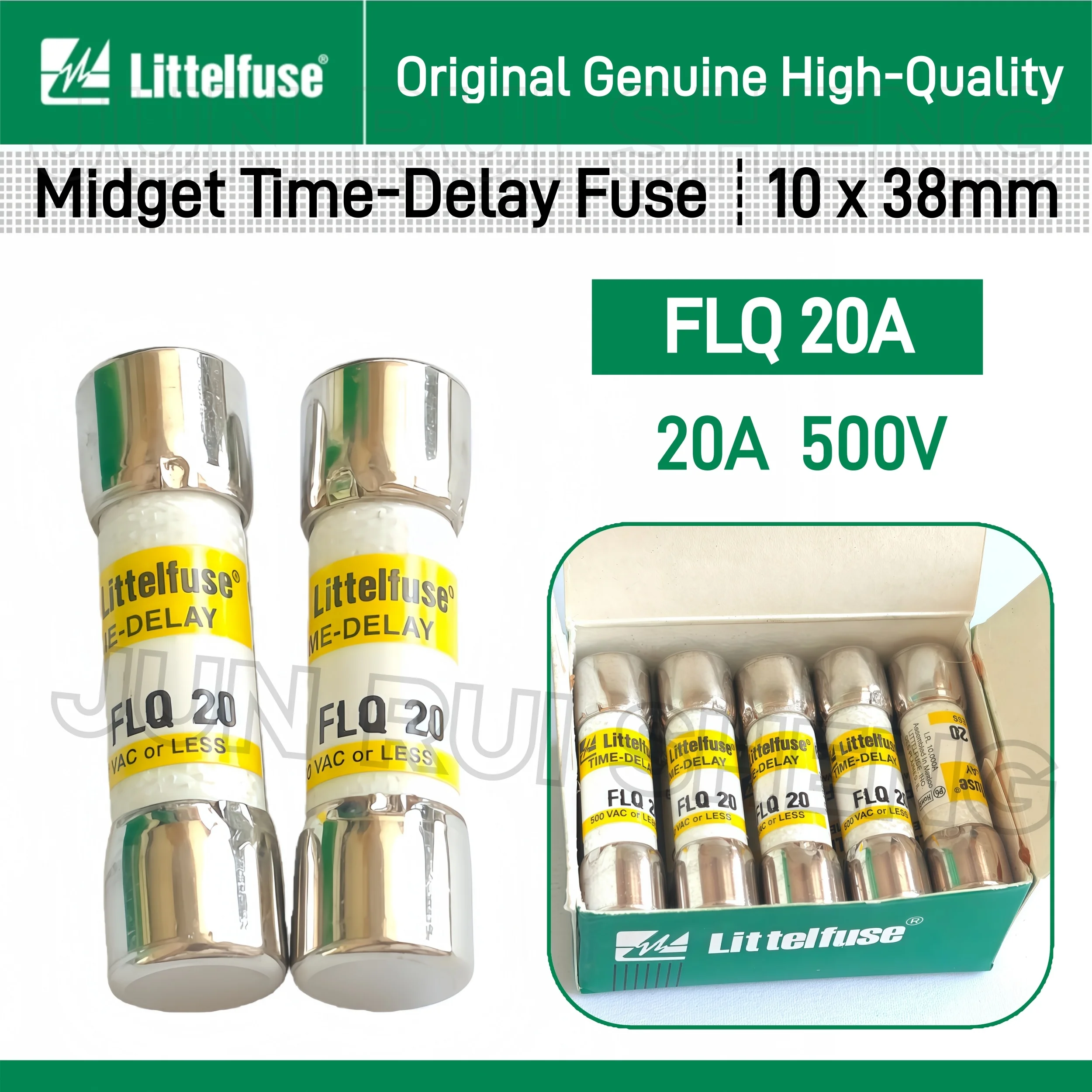 

FLQ-20 FLQ-20A Littelfuse FLQ 20A Original FLQ 20 Midget Time Delay Fuse FLQ20A Slow Blow Fuses FLQ20 500V Time Lag Fuse 10*38mm