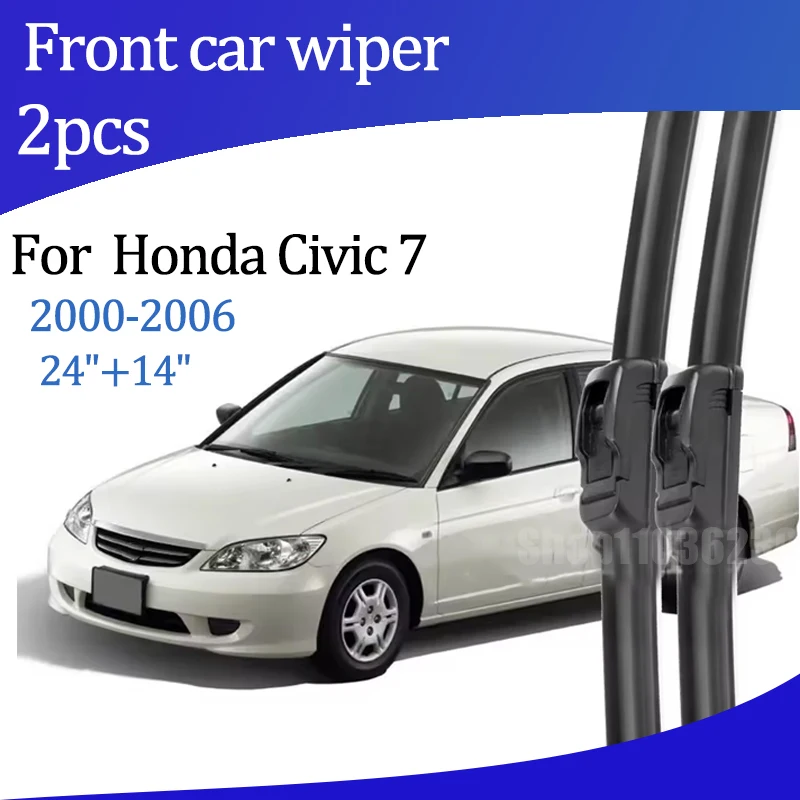 

For Honda Civic 7 2000-2006 2001 2002 2003 Wiper Front Wiper Blades Windshield Windscreen Window Brush 24"+14" Car Accessories