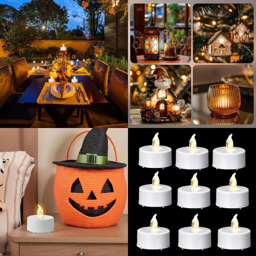 

200-Piece LED Tea Lights, Lifelike Flickering, 200-Hour Battery Life, Perfect for Parties, Weddings, Holidays, and Home Decor in