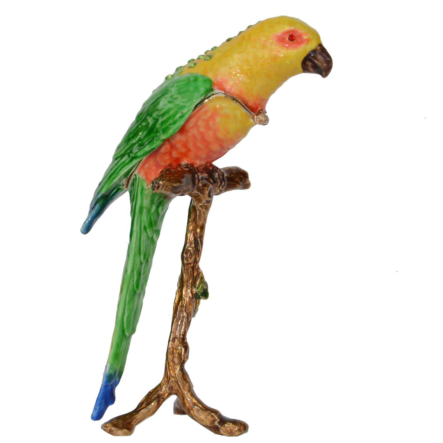 Parakeet Bird Trinket Box Metal Alloy Jewelled Box Figurine Home Decoration Birthday Gifts