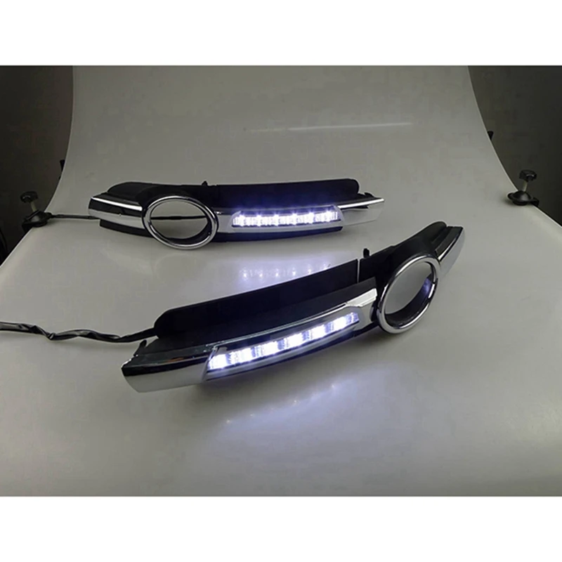 2Pcs LED DRL Daytime Running Fog Light Lamp Replacement Spare Parts Accessories For  A6 C6 2005-2008