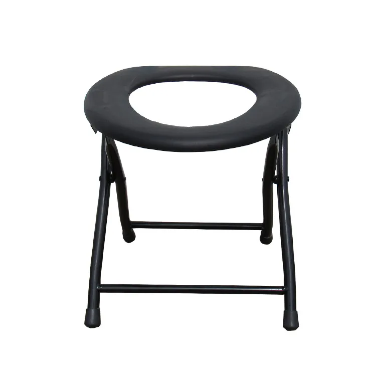 Foldable Toilet Stool Elderly Pregnant Women Bathroom Assist Seat Iron Stainless Steel Height 35cm Load 100kg