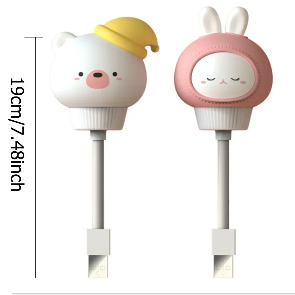 น่ารักการ์ตูนหมีกระต่ายแมว Night Light USB LED โคมไฟข้างเตียงพร้อมรีโมทคอนโทรลของขวัญสําหรับห้องนอนเด็กตกแต่งแสงแปลกใหม่