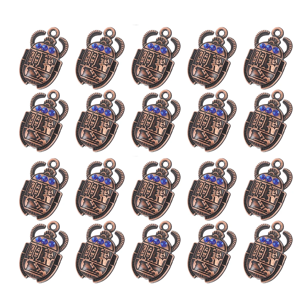 

30Pcs Ancient Egyptian Crystal Scarab Beetle Pendant 26X16Mm Diy Necklace Bracelet Charm Craft Accessories Gift Box Bag Festive