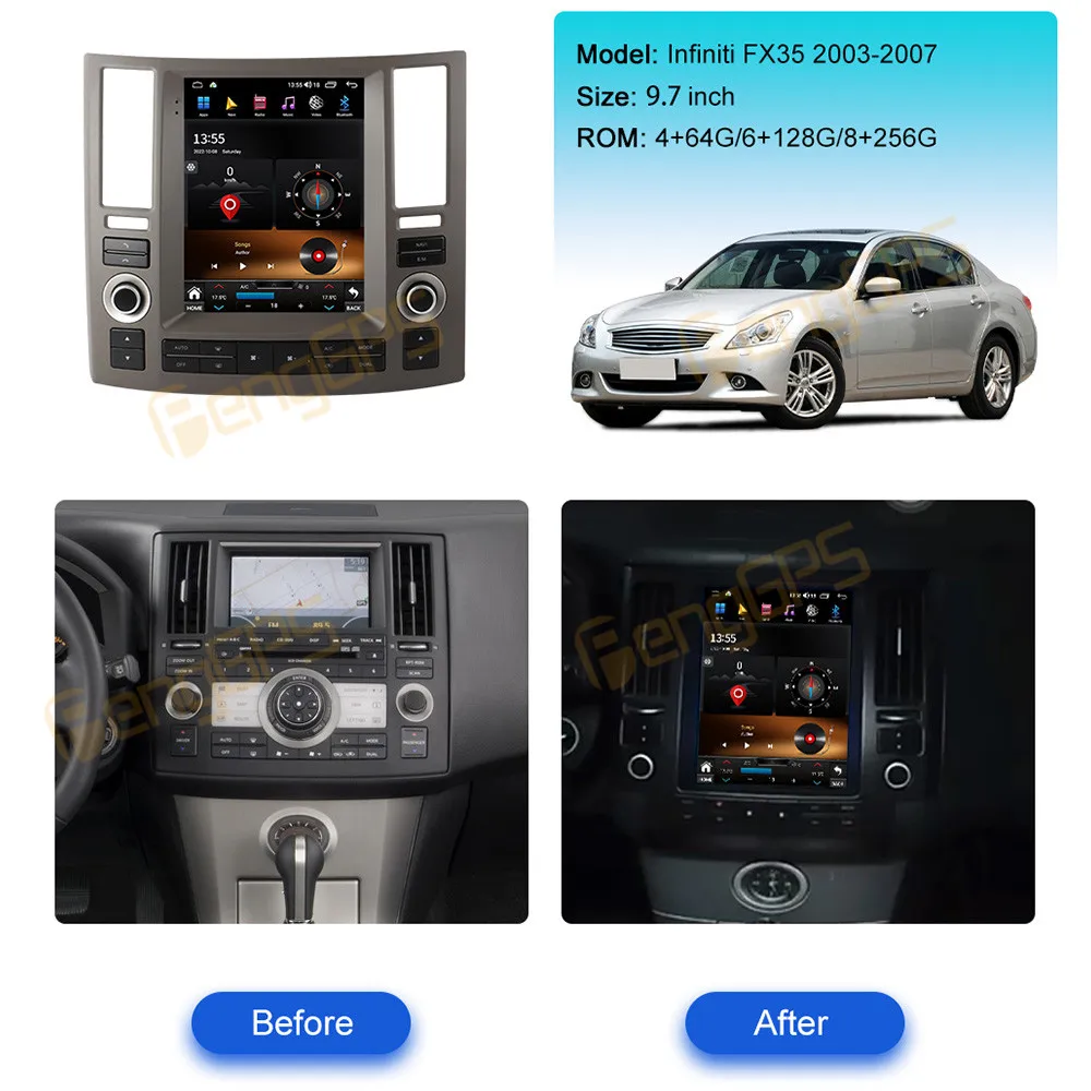 For Infiniti FX35 FX45 2006 - 2009 Android Car Radio Screen 2din Stereo Receiver Autoradio Multimedia Player GPS Navi Head Unit