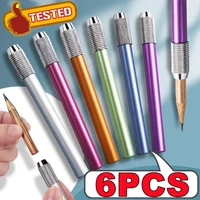 Alargador de lápiz antideslizante de Metal ajustable, soporte extensor de lápiz para bocetos, suministros de papelería para escuela y oficina, 1-6 uds.