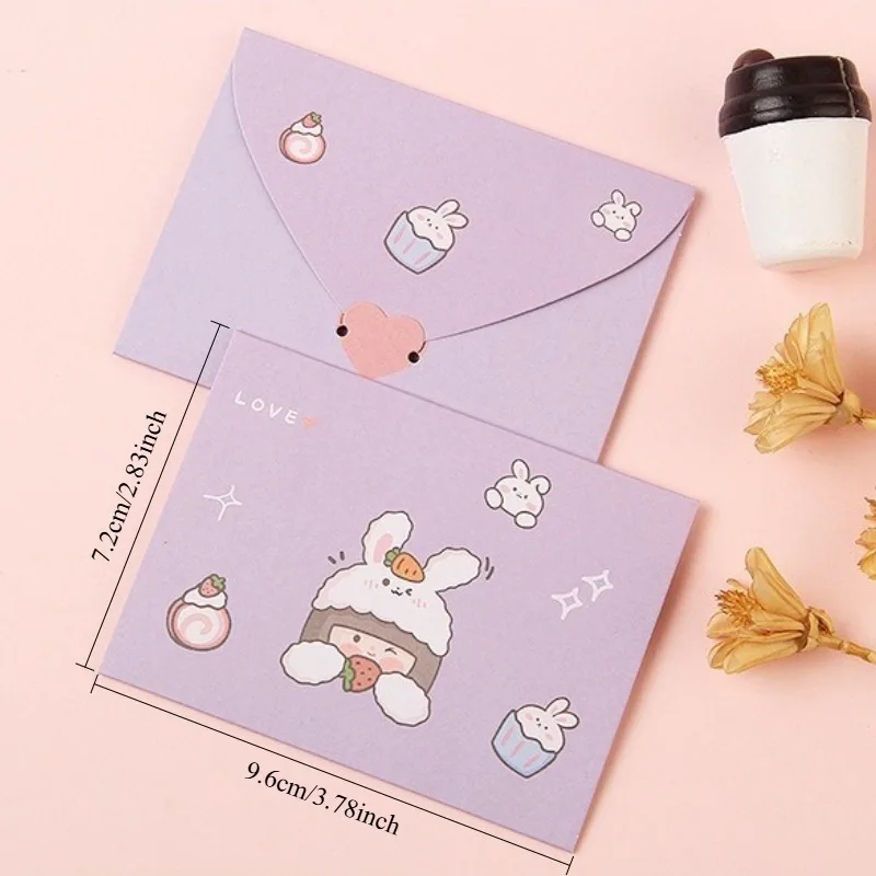 لطيف الكرتون بطاقة المعايدة نعمة شكرا المغلف بطاقة بريدية رسالة ورقة قابلة للطي بطاقة تهنئة جميلة هدية السنة الجديدة #6