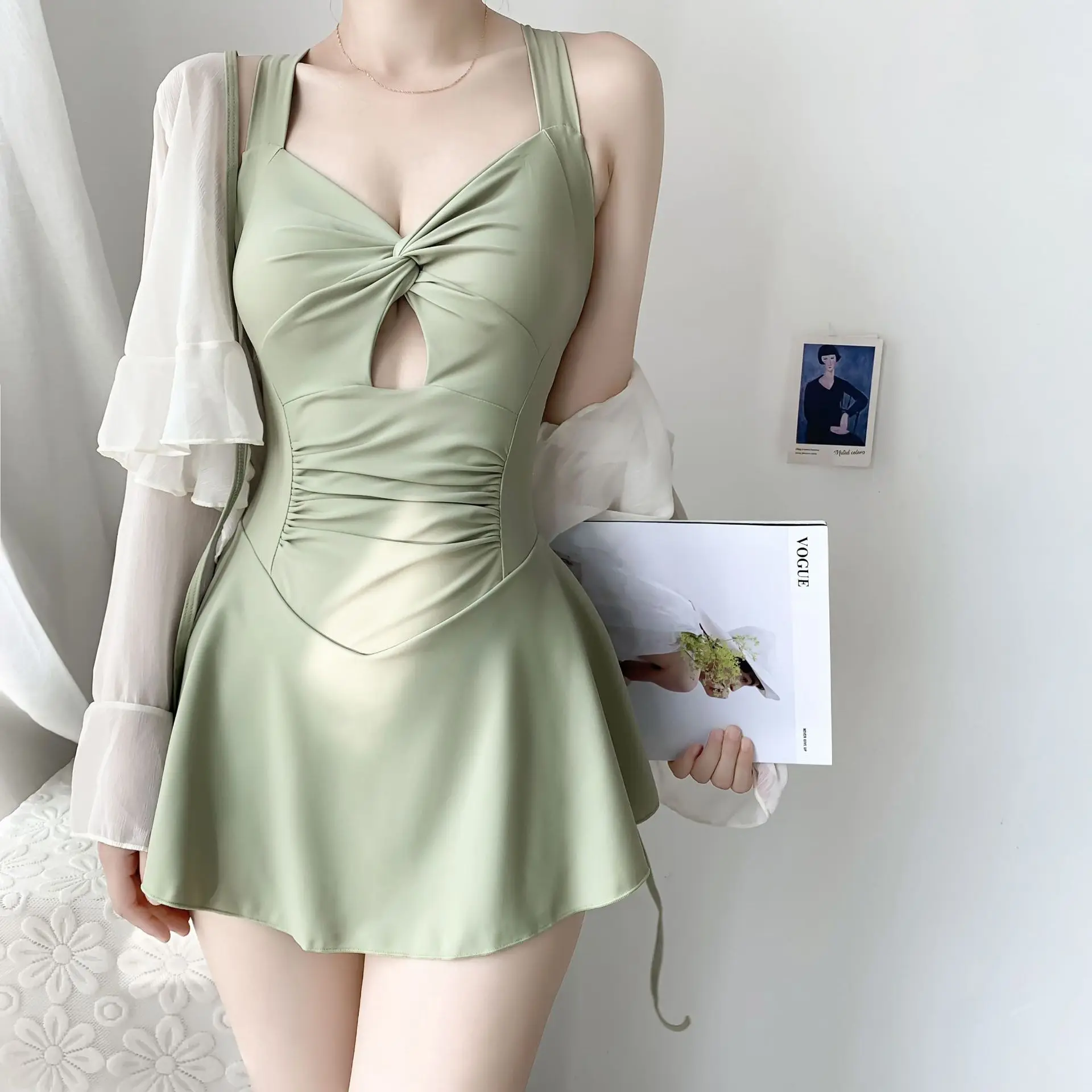 2025 New Hot Women's High-end One-piece Conservative Women's Hot Spring Swimsuit