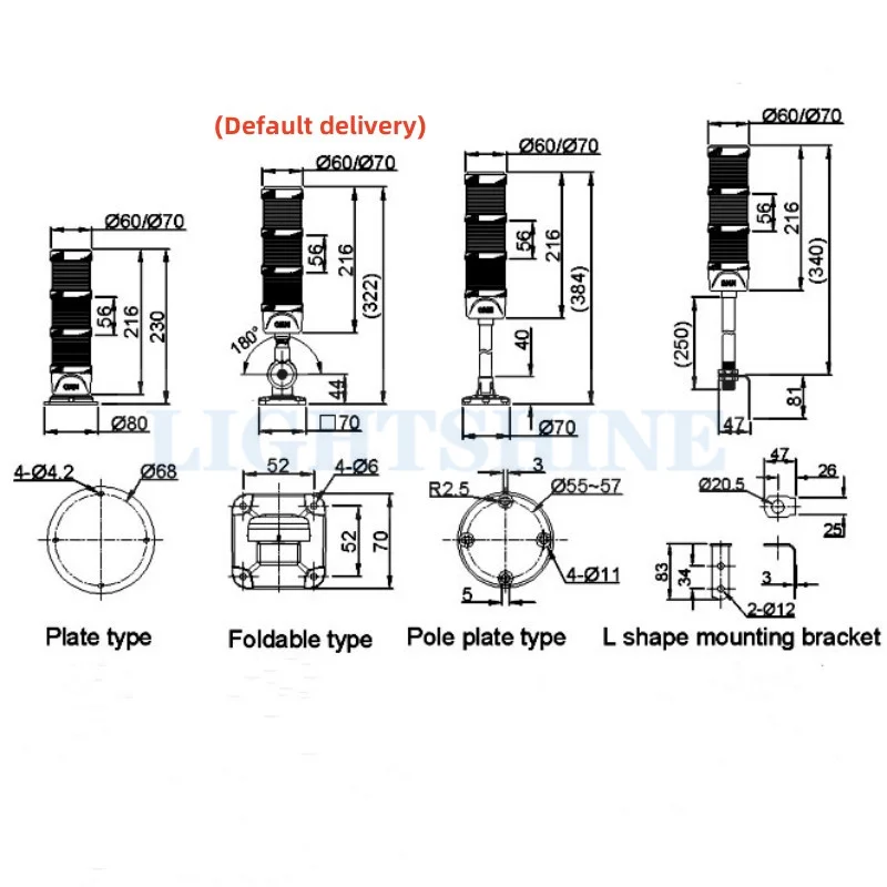 Luz de advertencia LED de 3 capas, lámpara de señal de luz de tres colores, herramienta de máquina, indicador de luz plegable con zumbador 24vdc