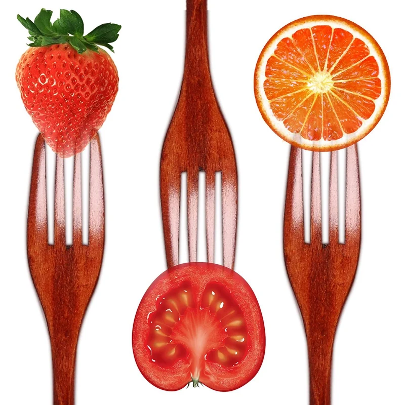 

Деревянные вилки, 5 шт., экологически чистые японские деревянные вилки для салата, посуда, столовая посуда для детей и взрослых (5 шт., без веревки, деревянная