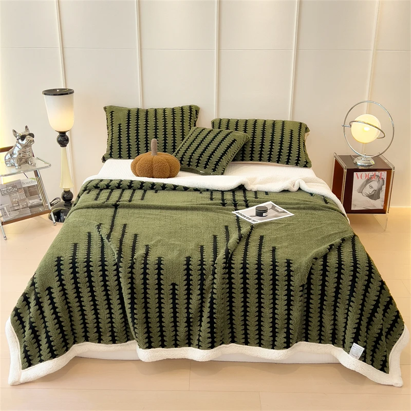 Thicken Warm Flannel Blanket Super Soft Fluffy Queen Blanket Single Double Size Cozy Skin-friendly Multifunctional Nap Blanket