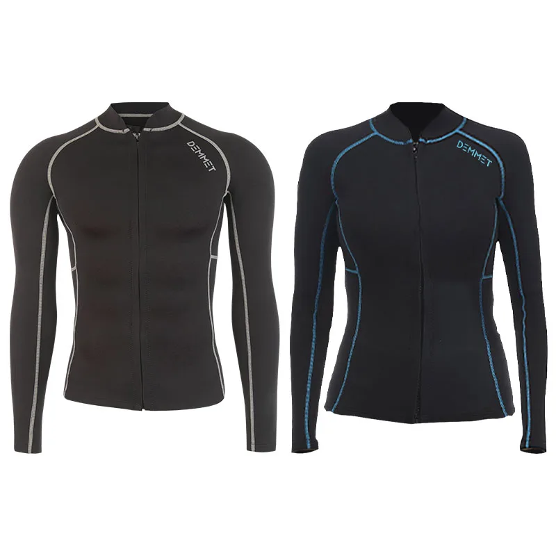 

DEMMET Long Sleeve Split Wetsuit Top Pants Scuba Neoprene 1.5mm/3MM Diving Top Warm for Men Underwater Spearfishing Surfing