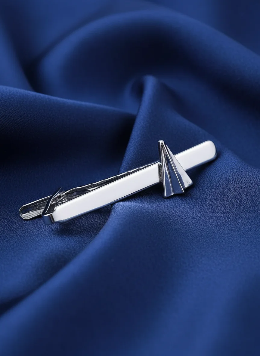 Paper Airplane Tie Clip Creative Origami Aircraft Design Mens Necktie Bar Metal Tie Fastener for Business Wedding Daily Wear