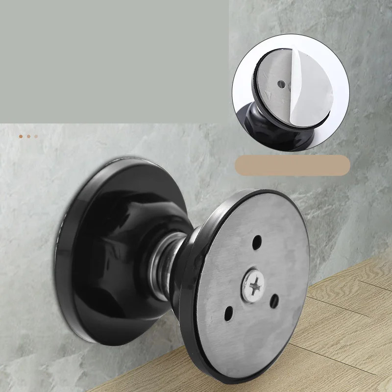 توقف الباب المغناطيسي القصير بدون حفر للمنزل والمكتب مغناطيس قوي للأرضية من السيليكون المضاد للتصادم #4