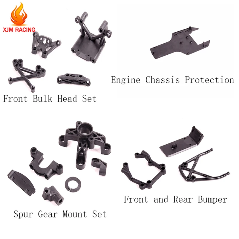 Plastic Under Guard &front and Rear Bumper &front Bulkhead Set &spur Gear Mount Set for 1/5 HPI Rovan Km Mcd Baja 5B 5T 5SC Ss