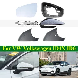 CAPQX For VW Volkswagen ID4X ID6 ID4 ID.4 ID.6 Rearview Mirror Frame Lid Mirror Shell Cover Mirror Glass Lens Turn Signal Light