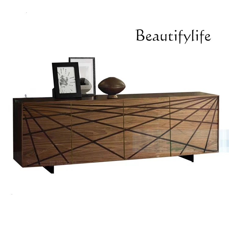 

Nordic retro dining side narrow cupboard storage living room wine cabinet tea custom small apartment high cabinet