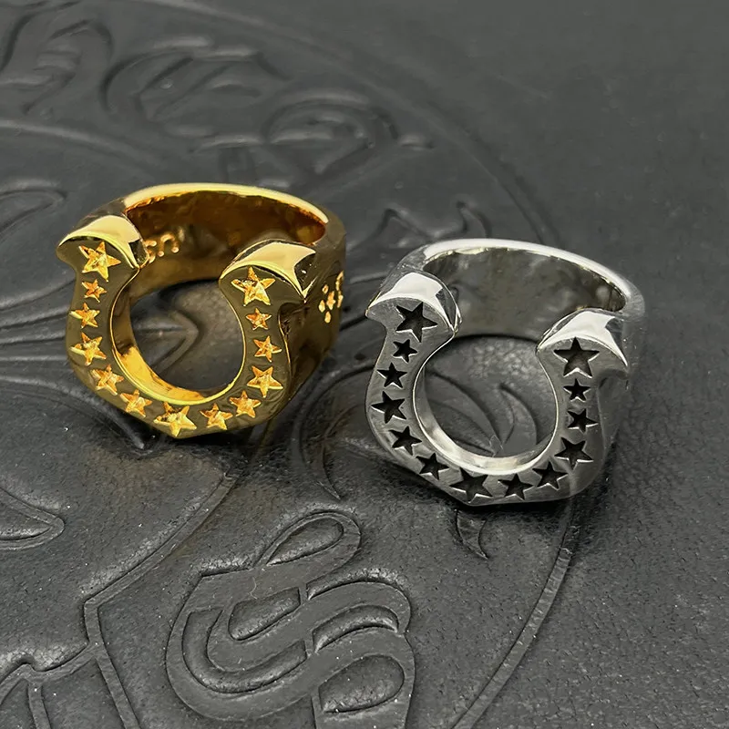 

S925 Sterling Silver Medieval Horseshoe Ring Vintage Men