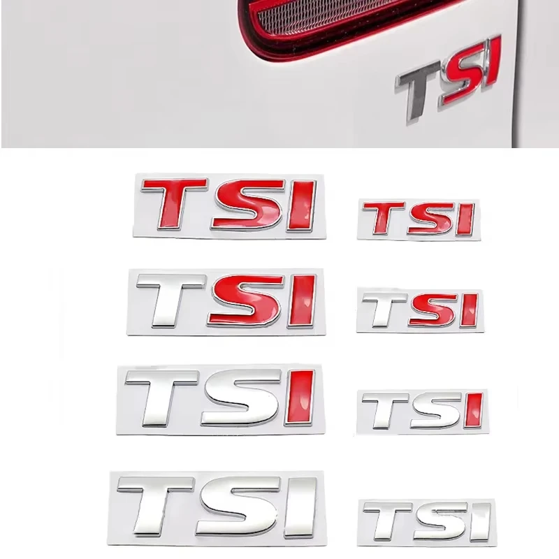 

3D Metal TSI Letter Car Rear Trunk Emblem Badge Decal Styling Sticker For Volkswagen VW Polo Golf 5 6 7 CC Passat B5 B6 Bora