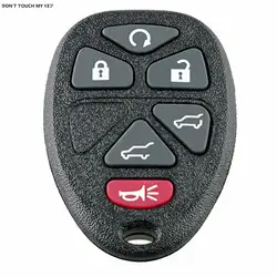 6 Buttons Remote Entry Remote Car Key Fob Shell OUC60270 for GMC Chevrolet Cadillac 2007 2008 2009 2010 2011 2012 2013 2014 2015