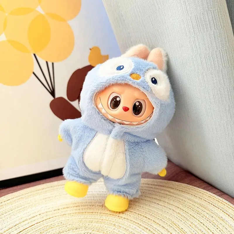 Geeignet für Labubu V1 V2 V3 Vinyl Puppenkleidung Kreativer Pinguin Onesie Anzug Niedliches peripheres Cartoon-Kleid Zubehör Spielzeuggeschenke