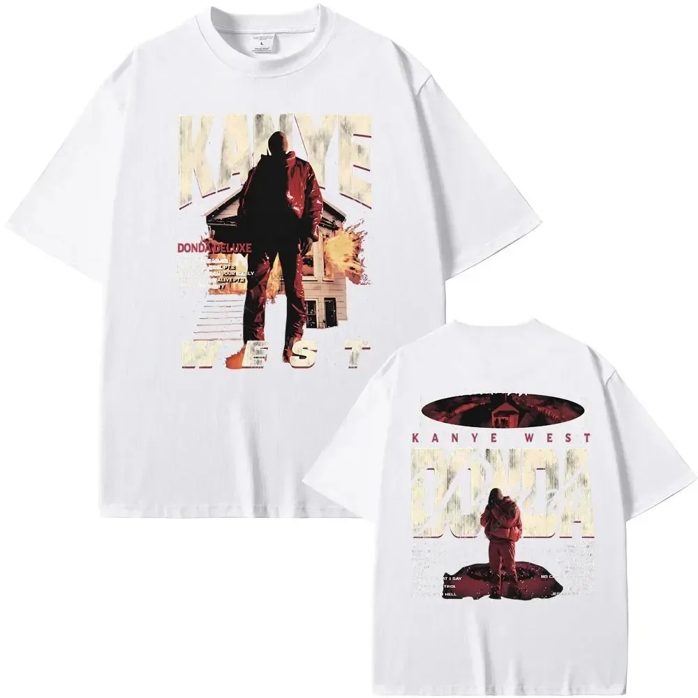 Rapper Kanye West Donda Double Sided Print T-shirts Men's Fashion T Shirts Summer Tshirt Men Hip Hop Vintage Oversized T Shirts