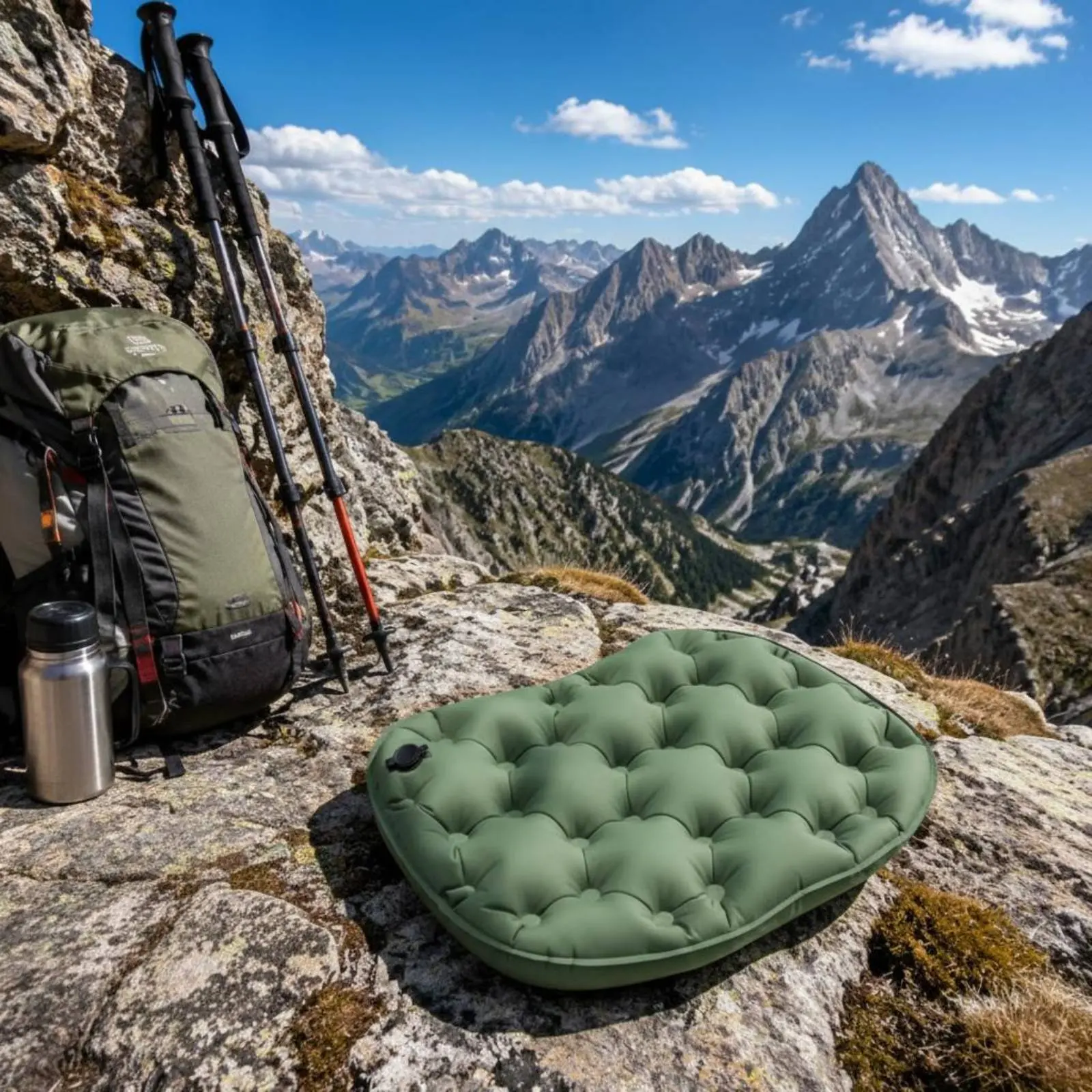 

Inflatable Seat Cushion Compact Egg-Shaped-Crate Seat Cushion Outdoor Gear Lightweight Fast Inflating for Camping, Hiking
