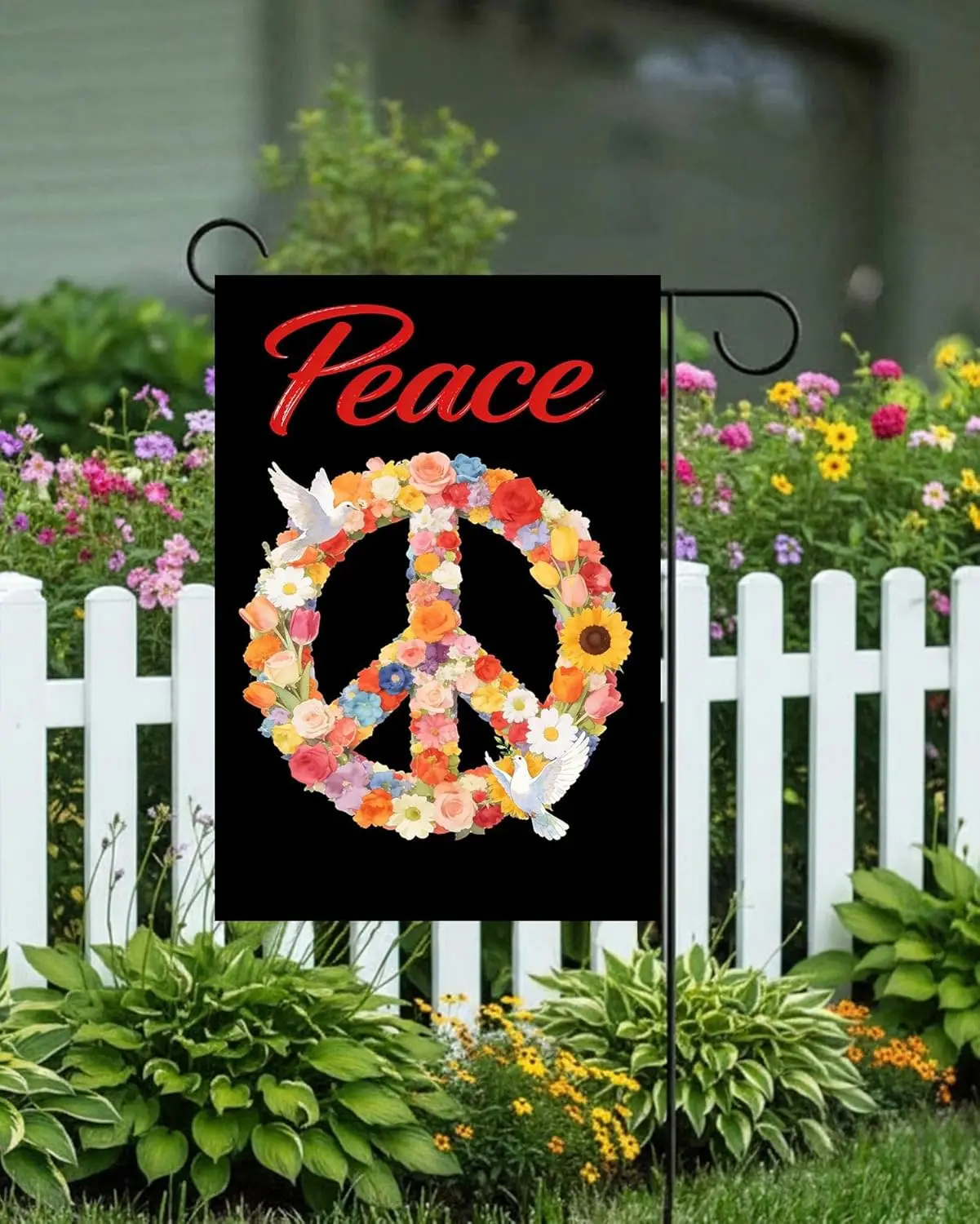 Love Peace Bird Flower Garden Yard Flag 12