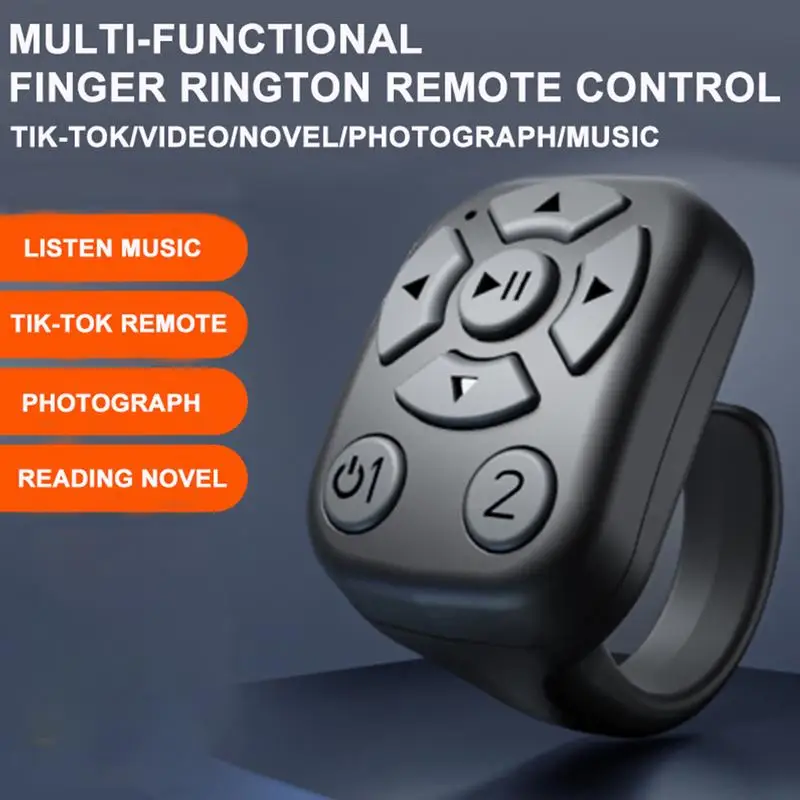 Mobile Phone Remoter Bluetooths-Compatible Mini Remote Control E-book Page Turner Scrolling Ring for iPhone