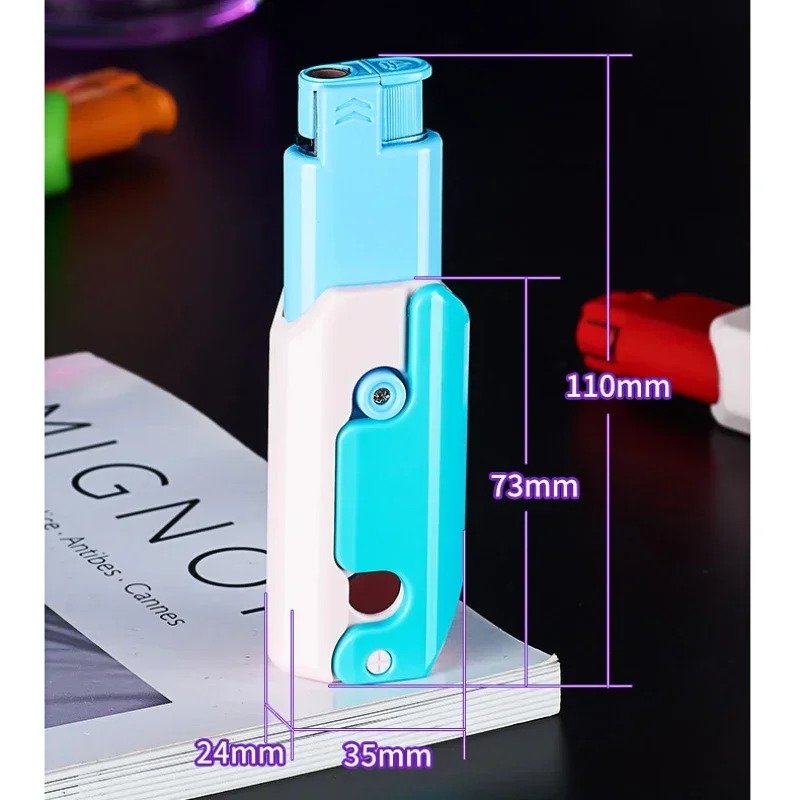 2025 New Carrot Knife Lighter Refillable Red Flame Windproof Decompression Radish Folding Fidget Stress Anxiety Novelty Lighters