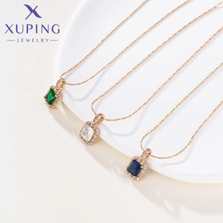 Xuping Schmuck Neuankömmling Charm Quadratischer Anhänger Halskette für Frauen Exquisites Partygeschenk X000789366 – Detail 11