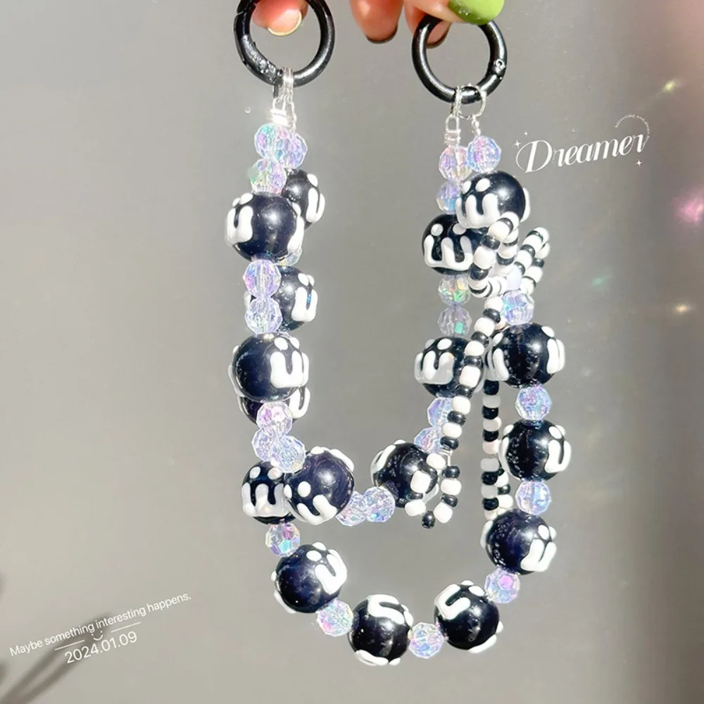 

Прекрасный красочный ремешок для мобильного телефона, расшитый бисером, ручная роспись, сумка, кулон, брелок для торта, двойная цепочка, ремешок для телефона