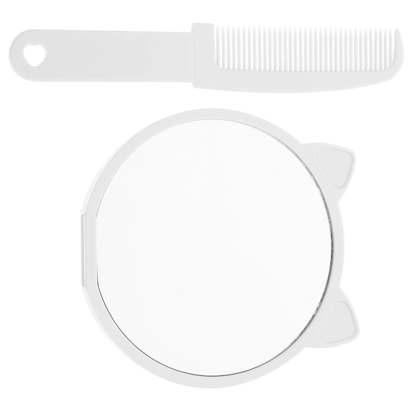 Cat Ear Mirror Comb Magnifying Makeup Lighted Portable De Handheld with Handle Compact Mirrors Desktop Travel