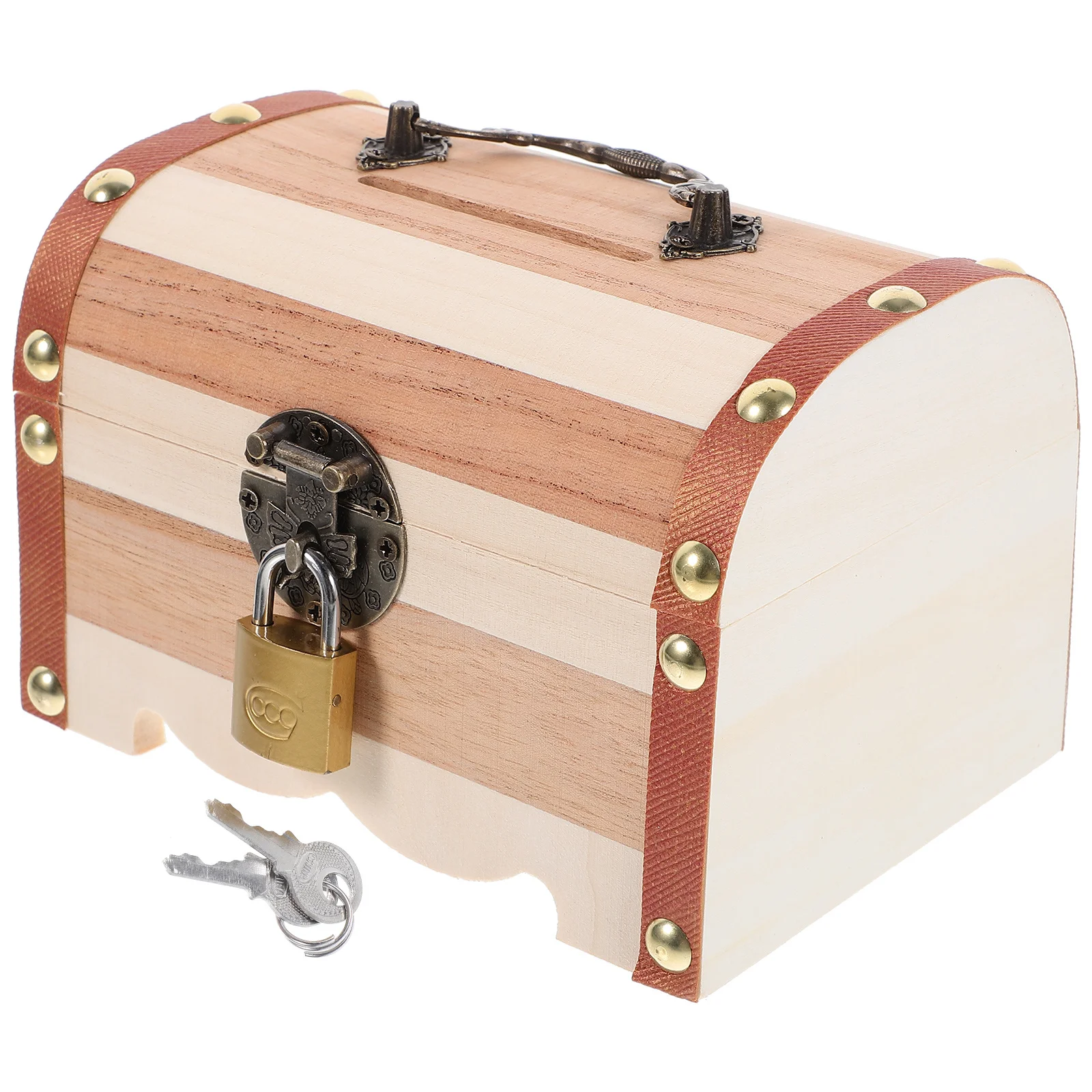 

Piggy Bank Solid Wood Coin Pirate Saving Money for Adults Cartoon Piggybank