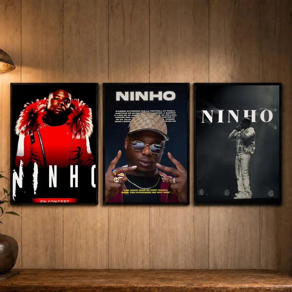 Upgrade Singer N-NinhoS Poster Self-adhesive Art Poster Decoracion Painting Wall Art White Kraft Paper Home Decor