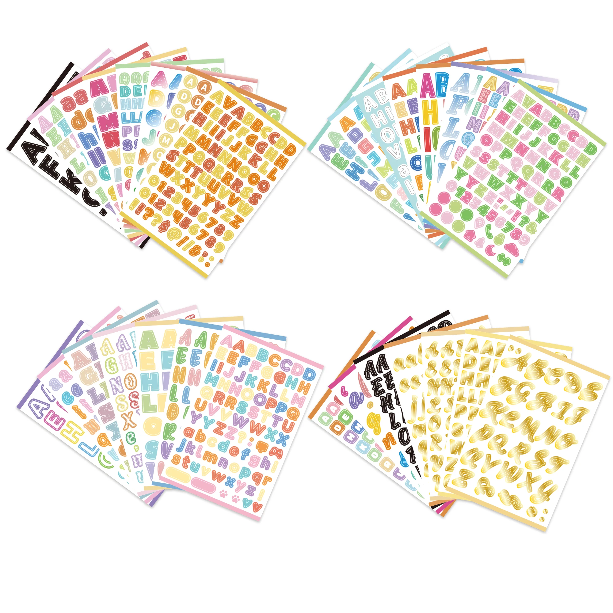 1700+ Pcs Colorful Number Alphabet Stickers, 30 Sheets Self-Adhesive Mini Letter Stickers for DIY Crafts, Cards, Notebook view 4