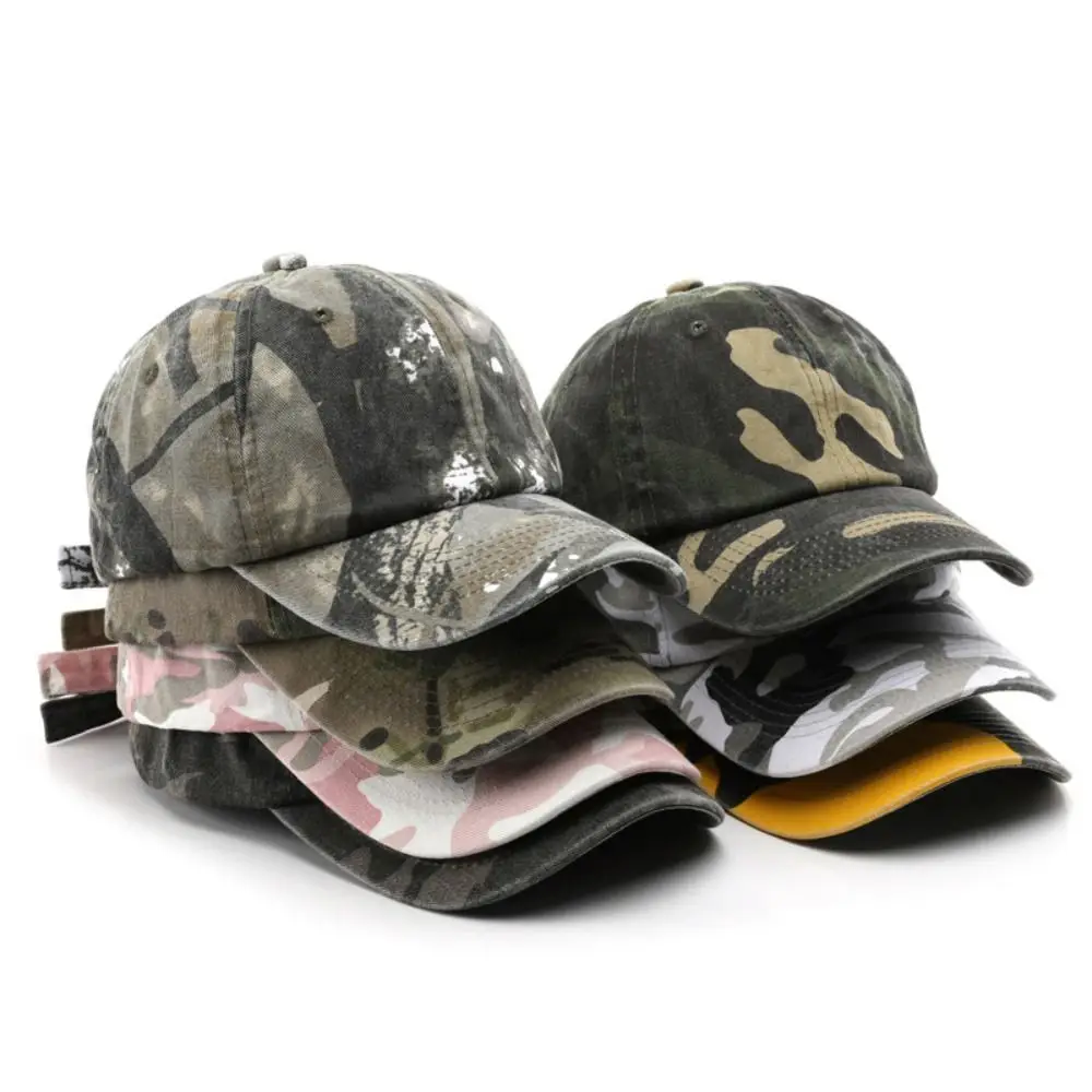 Casual Washed Cotton Baseball Cap Curved Brim Sun Hat Breathable Adjustable Dad Hat For Men Women