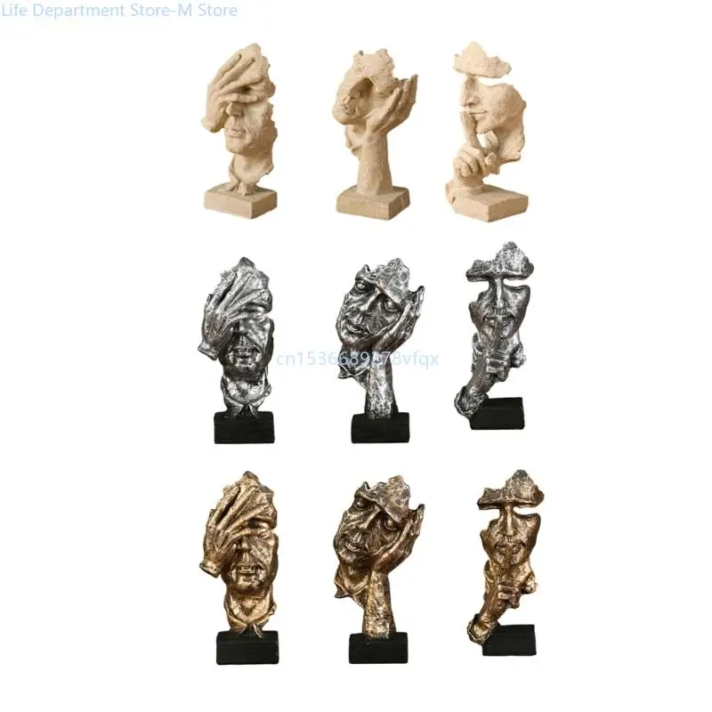 

Unique Statue Abstract Characters Figurine Do Not Speak Look Gift