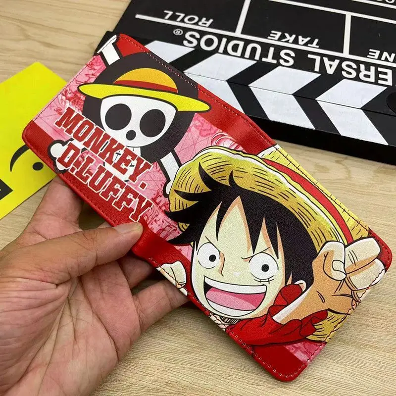 one piece new short wallet Straw Hat Luffy Zoro anime coin purse student men\'s card holder trendy cute wallet ID passport