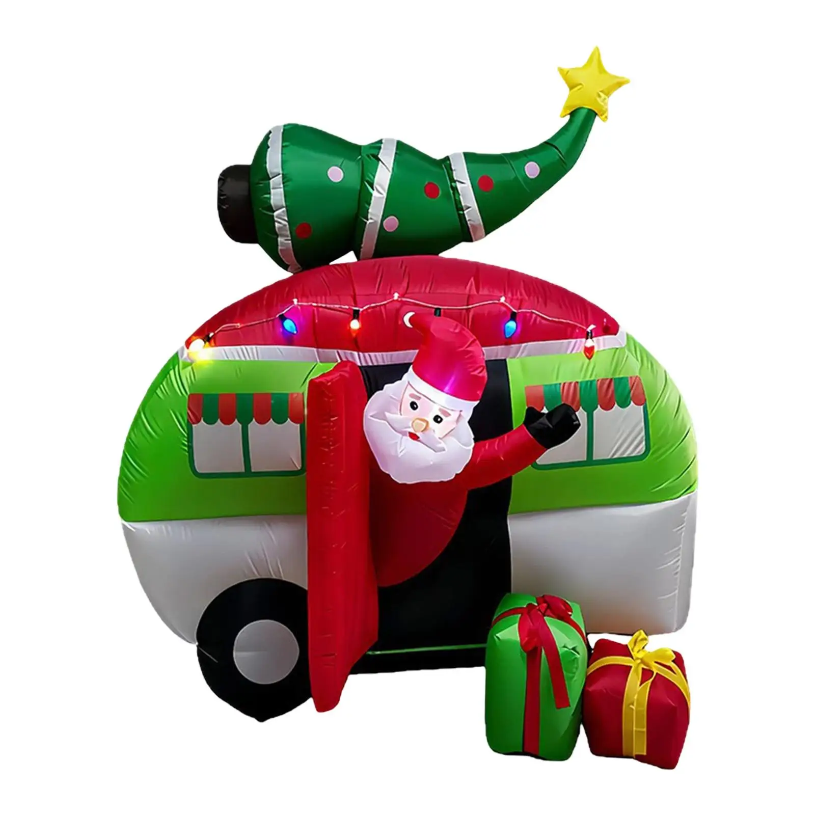 

2,1 м Рождественский надувной уличный декор Санта-Клаус, лужайка, украшение для двора, светодиодные фонари, надувная игрушка для заднего двора, сада, забора