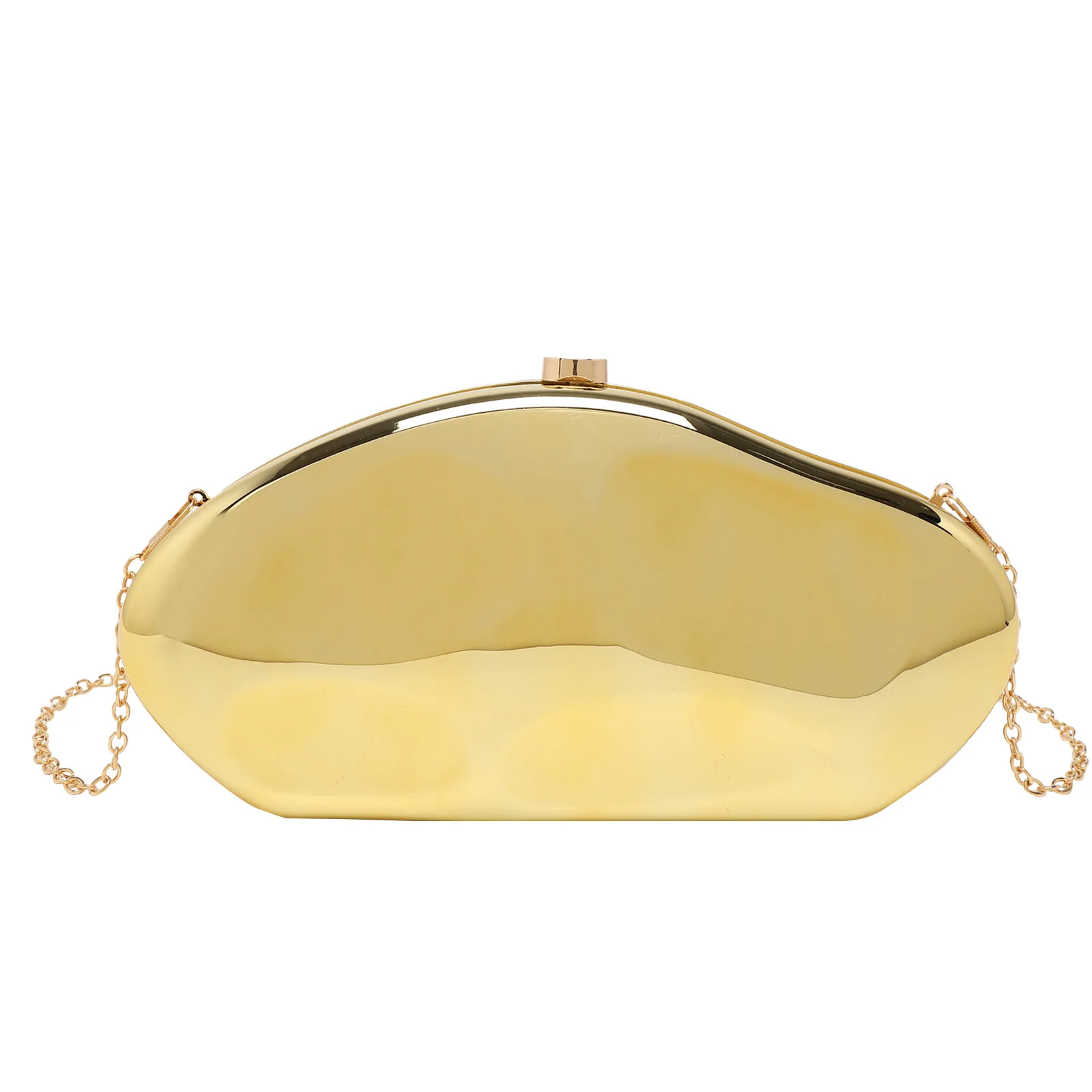 

New Fashionable Shiny Clutch Chain Evening Bag with Irregular Stone Acrylic Design for Ladies