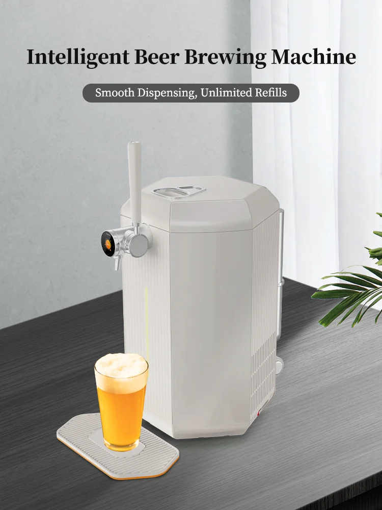 Smart Home Brewing Beer Machine Portable Automated Beer Brewer and Dispenser Compatible With Standard Carbon Dioxide Cylinders