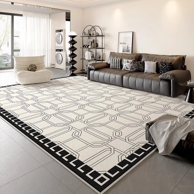 Minimalist Plaid Art Carpet Comfortable Luxury Bedroom Rug Striped Diamond Living Room Carpets Easy Clean Washable Sofa Play Rug