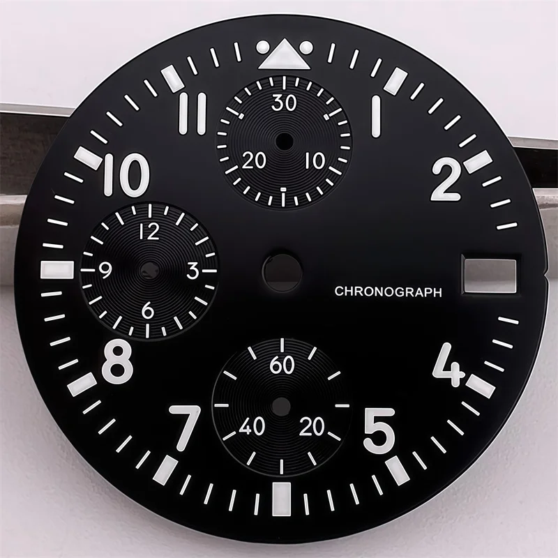 30mm VK67  Pilot dial with green night light is suitable for the VK67 quartz movement