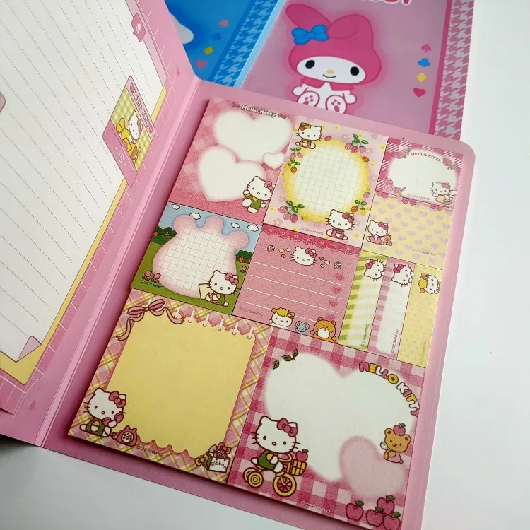 Derivados de animação da moda: notas adesivas coloridas Rilakkuma Ins Bloco de notas Kitty com adesivo de índice de material para uso estudantil